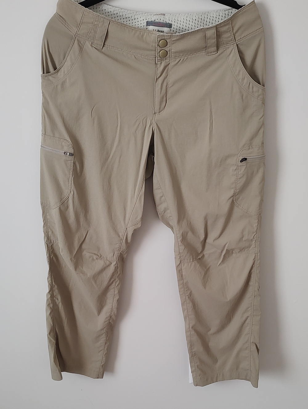 Simple Beige/Tan Cargo Roll Up Pants Gorpcore Outdoors Beach Lightweight